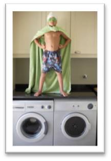 Kid on Washer and Dryer